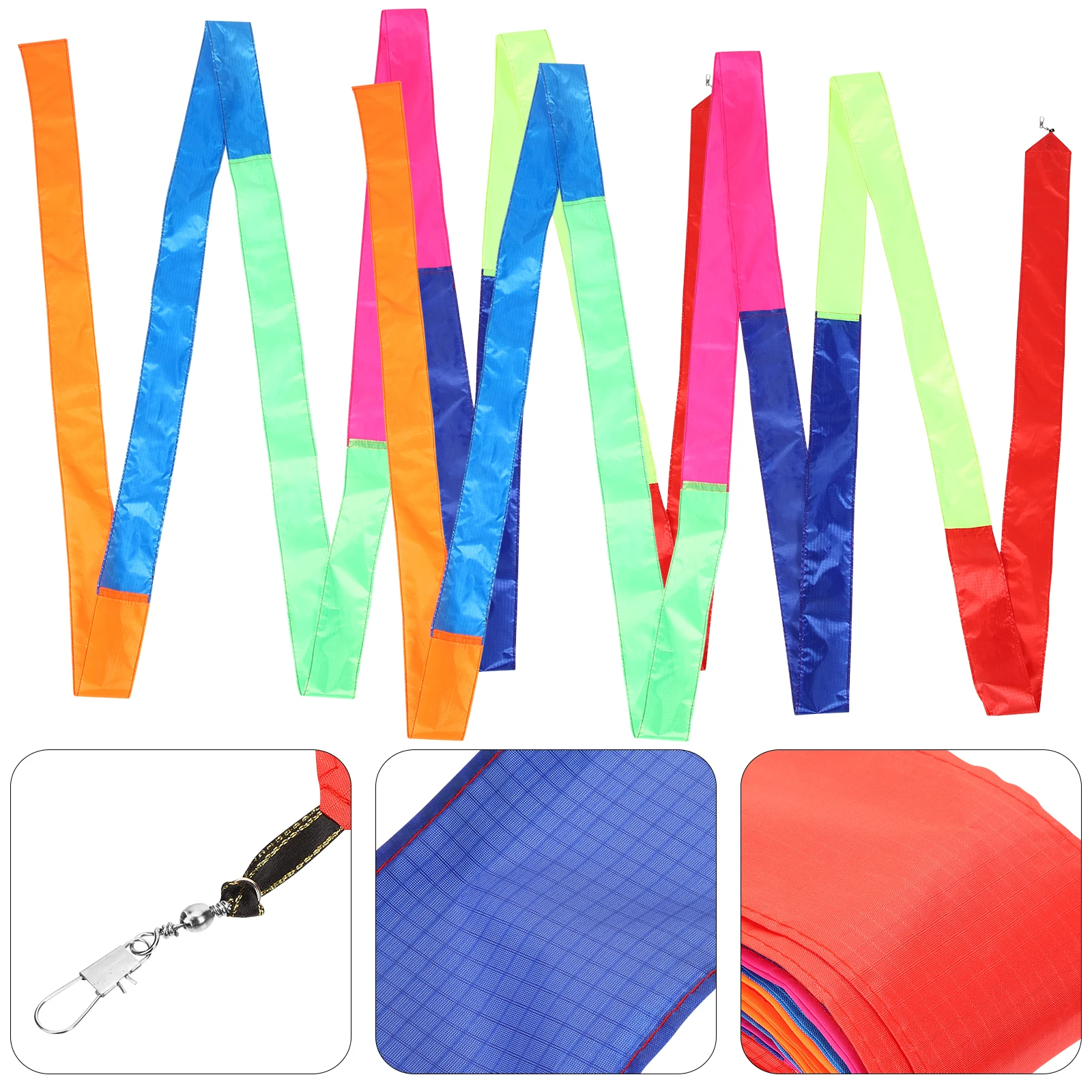 

2pcs Tail Streamers Rainbow Tail Outdoor Accessories Decoration Strong Flexible Fabric Ribbon Reusable Kite Ornament For Kids