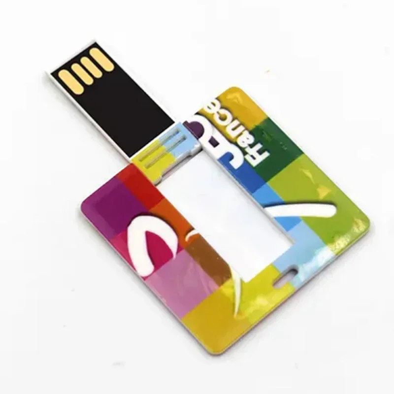 10pcs/lot Corporate Custom Logo gift credit card thumb drive 8g 16g 32g 64g wholesale Small square plastic usb flash memory card