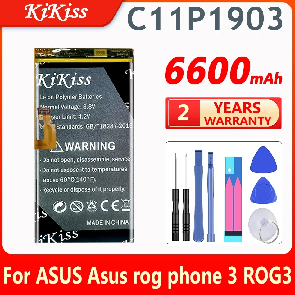 

6600mAh C11P1903 Battery For ASUS ROG Phone 3 ROG3 ZS661KS Smartphone Rechargeable Spare Batteries ACCU