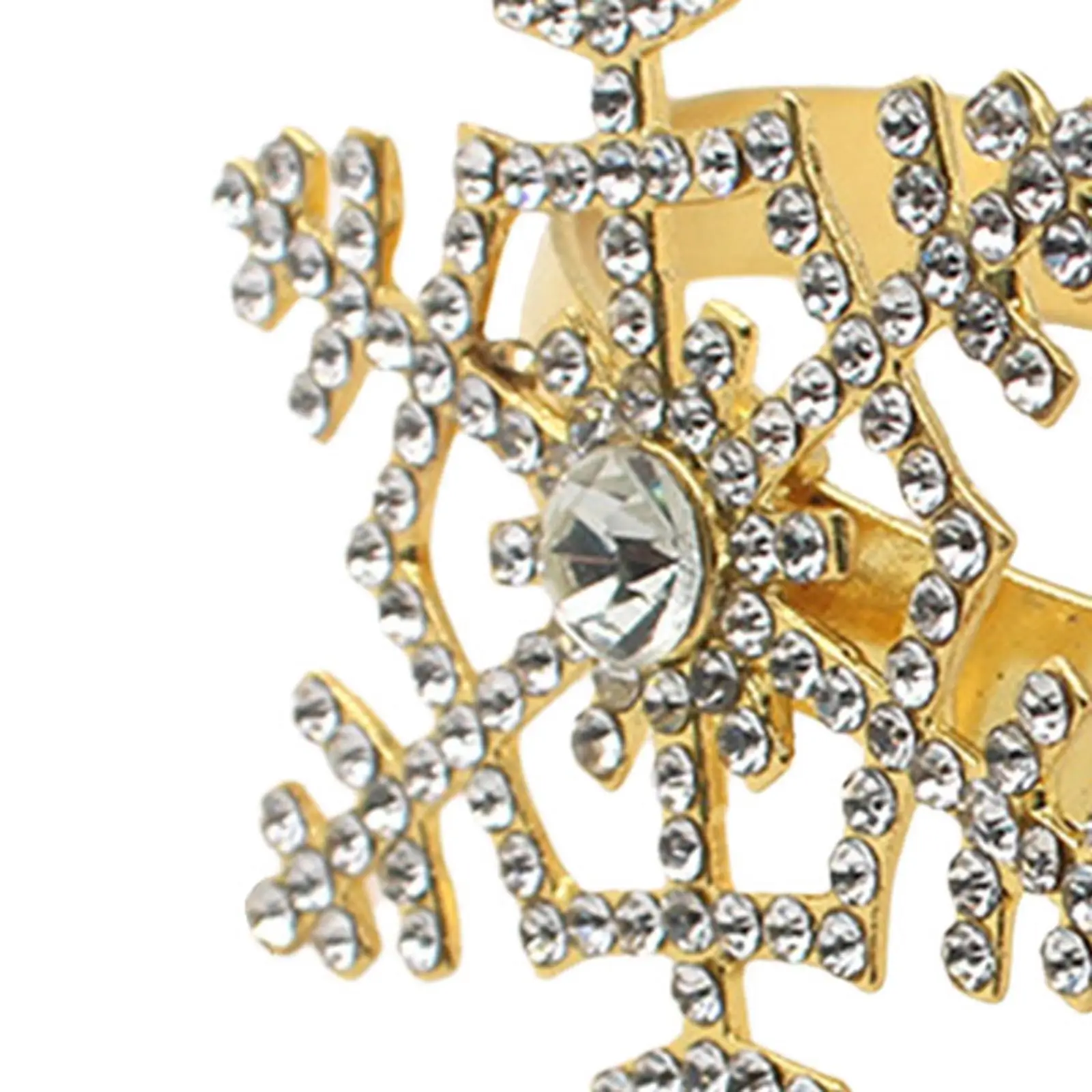 Handmade Snowflake Napkin Rings Holder Metal Buckle for Dinner Party Tableware Festival Decor