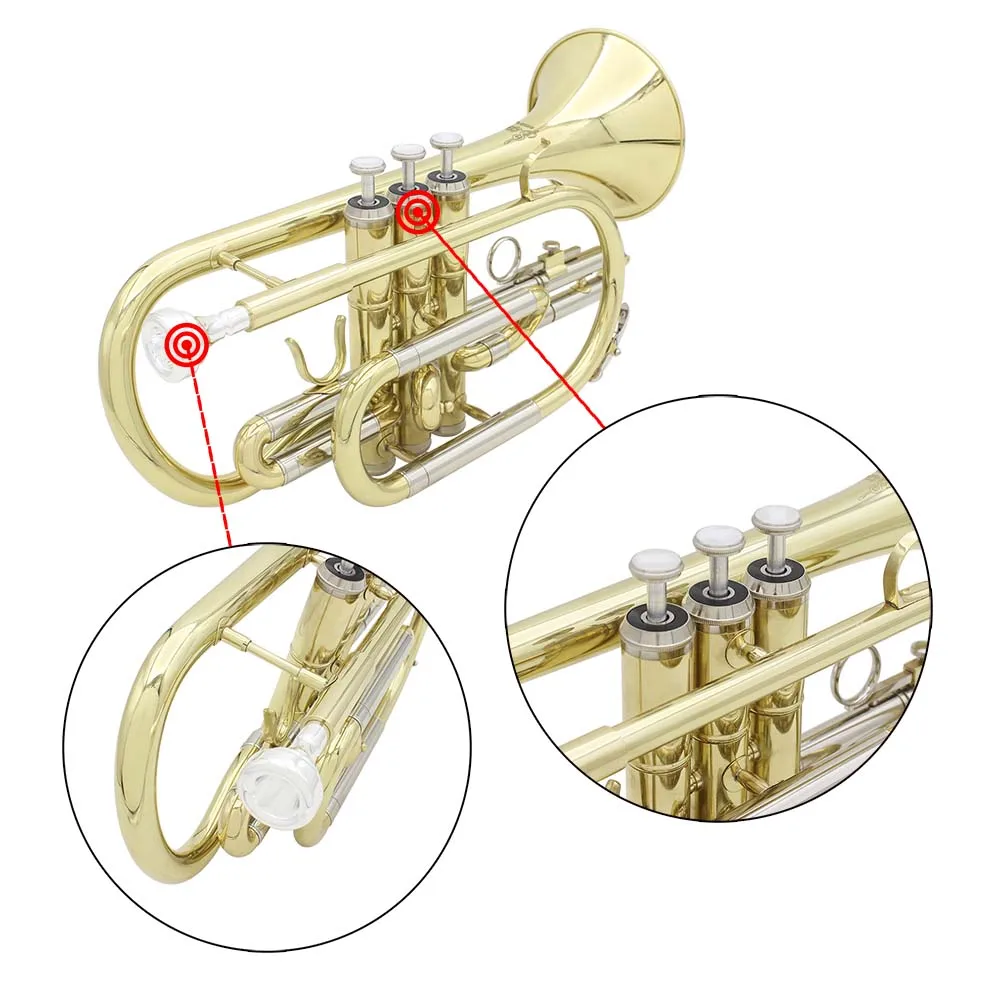SLADE-Cornetaa Profissional De Latão, Chifre Banhado A Ouro e Prata, B-Flat Instrument, Acessórios De Caixa