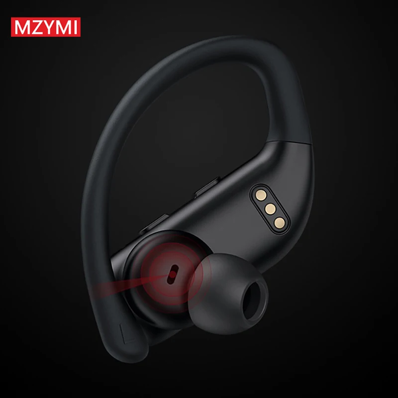 MZYMI-Z9 TWS Fones De Ouvido Sem Fio Com Display LED, Fone De Ouvido Bluetooth, Gancho De Ouvido, À Prova D' Água Esporte Headset, Touch Control Fones De Ouvido