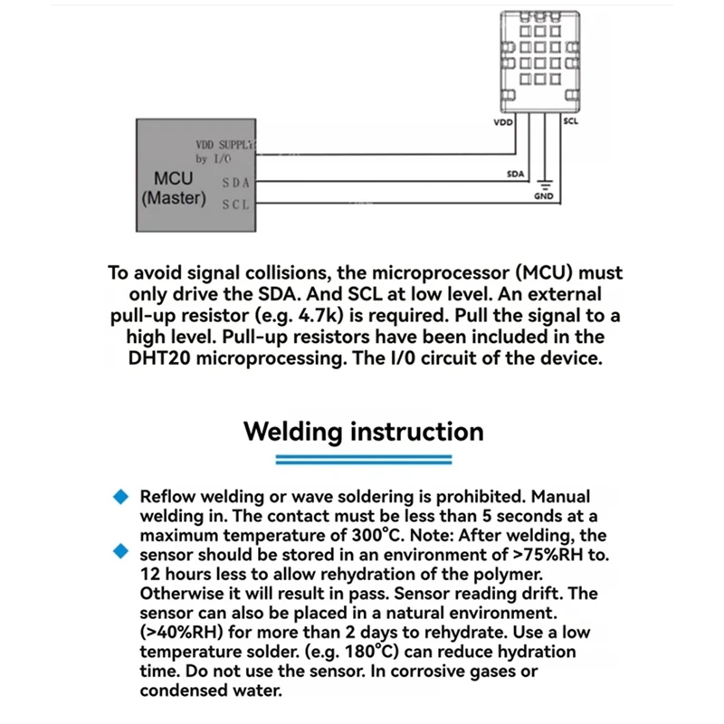 DHT20 Temperature And Humidity Sensor Module IIC Digital Signal Output Humidity Sensor Arduino Compatible Replaces DHT11