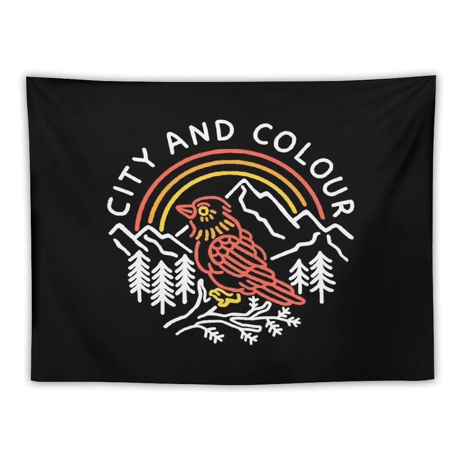 

city and colour heritage circle graphic vintage styled graphic for the awesome band Tapestry Korean Room Decor Tapestry