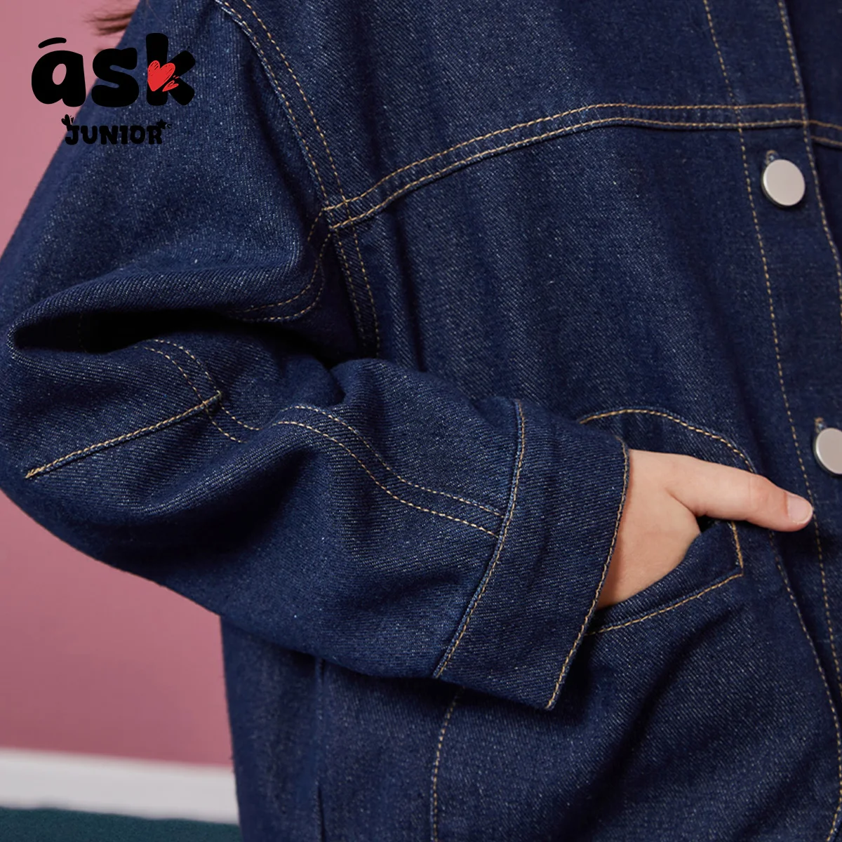 اسأل الأطفال الصغار في منتصف العمر الفتيات الزرقاء الربيع والخريف الجلود طوق عارضة الرجعية المياه في سن المراهقة الدنيم سترة #6