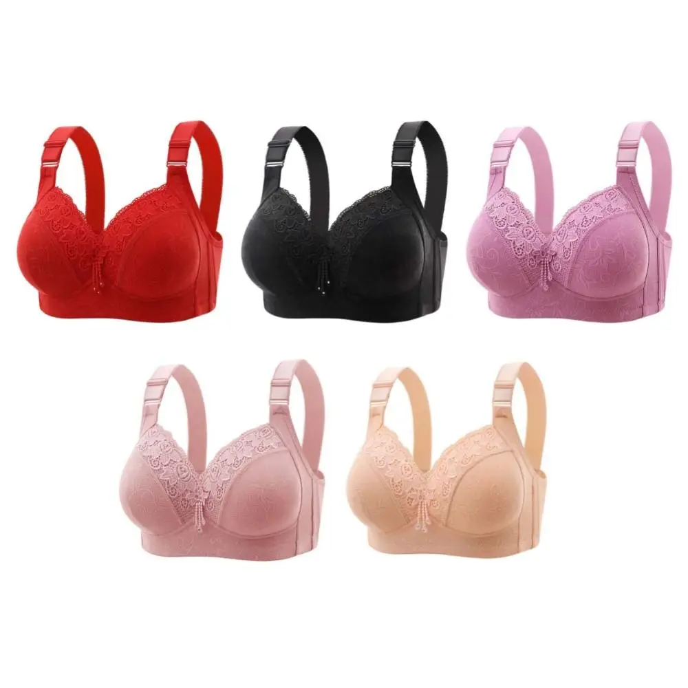 Sujetador de encaje de talla grande para madres mayores, ropa interior ajustada de encaje antiflacidez, lencería a prueba de golpes