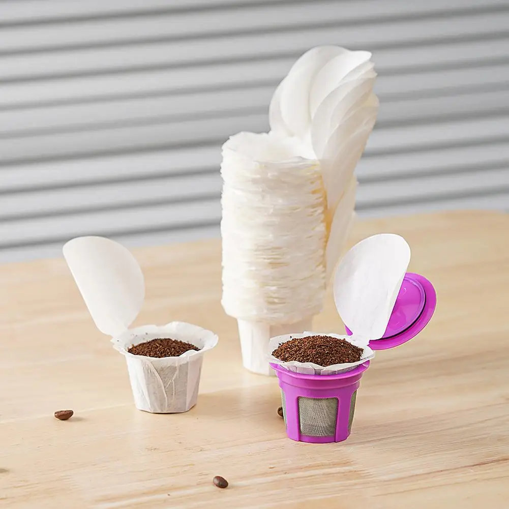 K Cup Coffee Paper Filters With Lid For Reusable Coffee Capsule Cup Disposable Paper Filter For Office Home Coffee Accessories