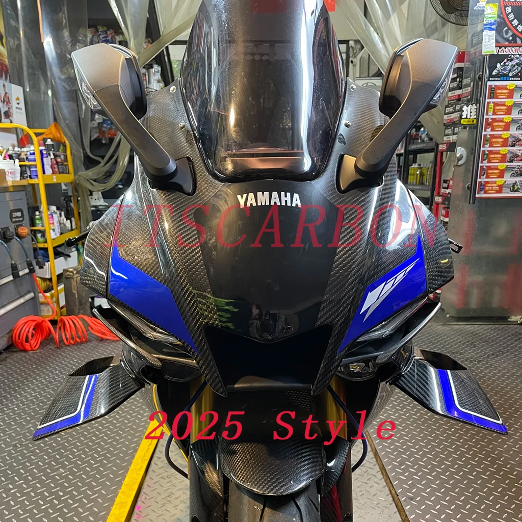 For YAMAHA YZF-R1 R1 R1M 2020 2021 2022 2023 2024 2025 Carbon Fiber Accessories Winglets Parts Fairing Fenders Panels Cover Kits