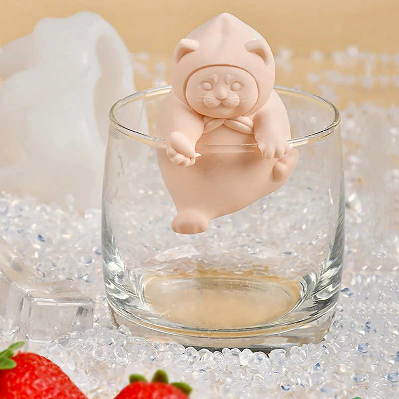 3D Frozen Panda Hangende Cup Siliconen Mal Drinken Ijsbakje Kat Hond Loong Schimmel Dierlijke Mousse Cake Jelly Schimmel Zeep Kaars Schimmel
