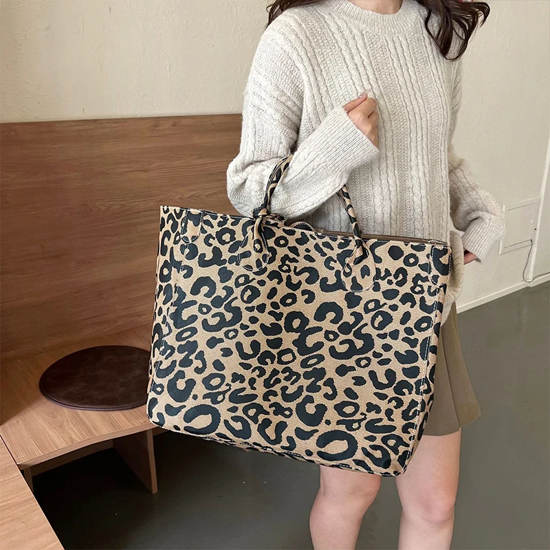 Cow Patterned Tote Bag with Matching Purse,Solid Color Bag Set