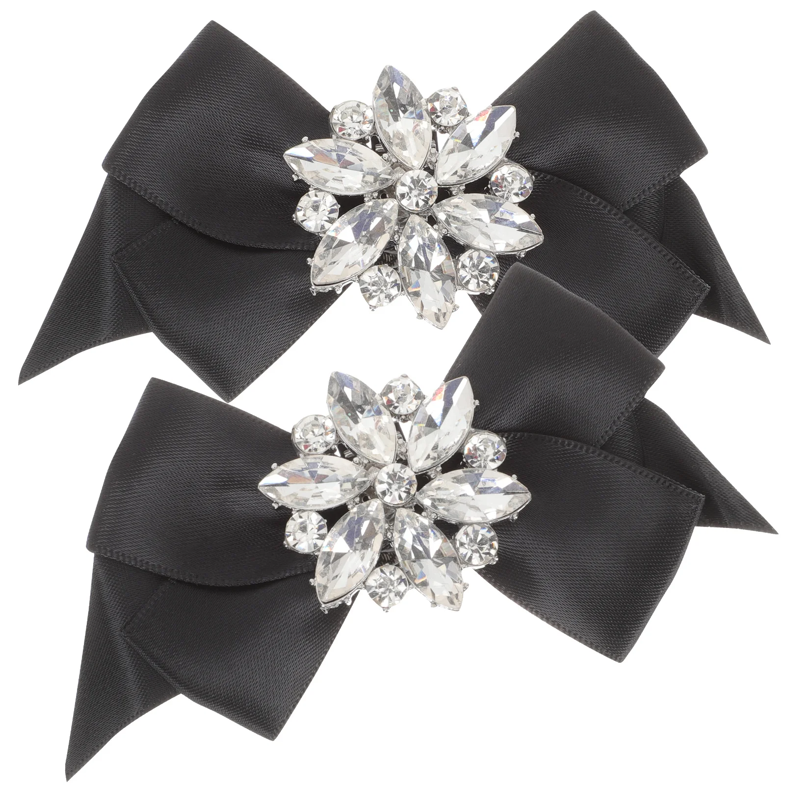 

2pcs 1 Pair Bow Crystal Clips Buckle Decorative Shoe Embellishments For High Heel Pumps Wedding Party Prom Shoe Accessories