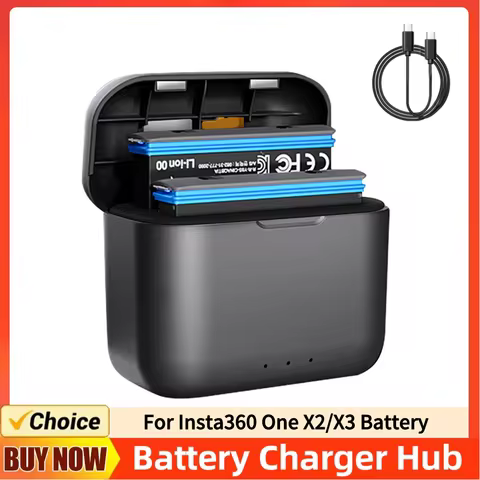 Mini Portable Battery Charger Case Lightweight Battery Storage Charger Compartment Accessories for Insta360 One X2 Battery
