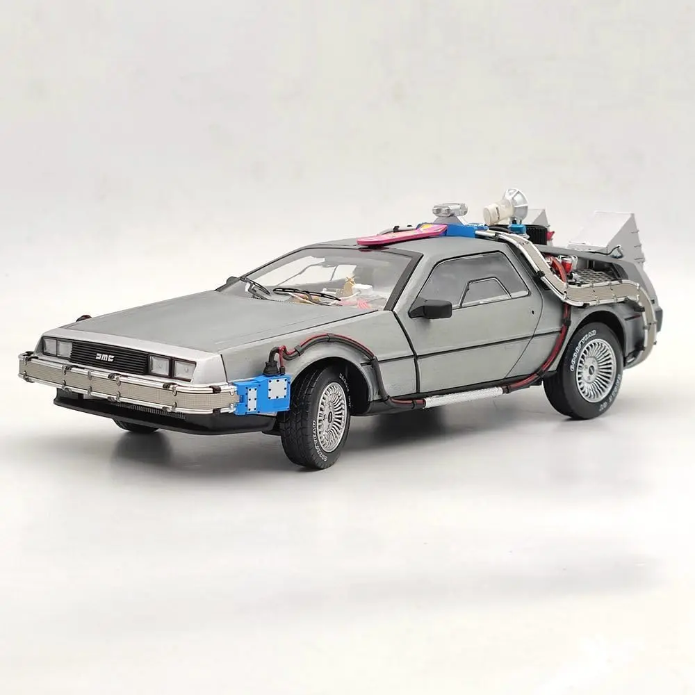 Hot Wheels HW 1/18 Elite for Back to The Future Time Machine Ultimate Edition BCJ97 Diecast Car Models Hobbies Collection Gifts