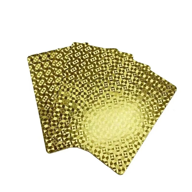 Gold Foil Playing Cards PVC Waterproof Poker Deck Luxury Glitter Finish Durable Plastic Card Game Party Magic Props Collection
