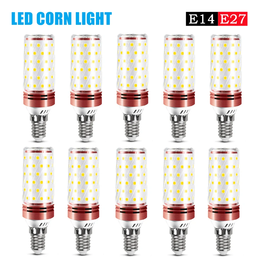 10~1PCS AC85-240V LED Bulbs E14 E27 Corn Lights Bulb Dimmable Three Color Switch Function for Home Lighting Accessory Fixture