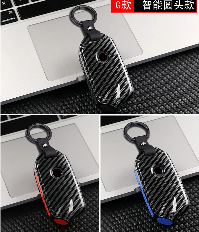 Carbon car key case For Kia Sorento MQ4 NQ5 Sportage Soul Telluride Cerato K5 K8 K900 Stinger Kawa K7 Premium Carnival Seltos EV