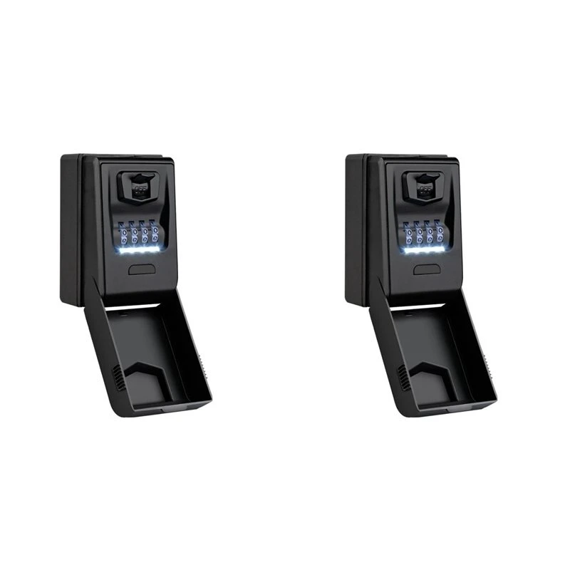 2026 New 2X Password Key Box Wall Mounted Lock Storage Box With Led Light And Waterproof Cover High Security Key Box