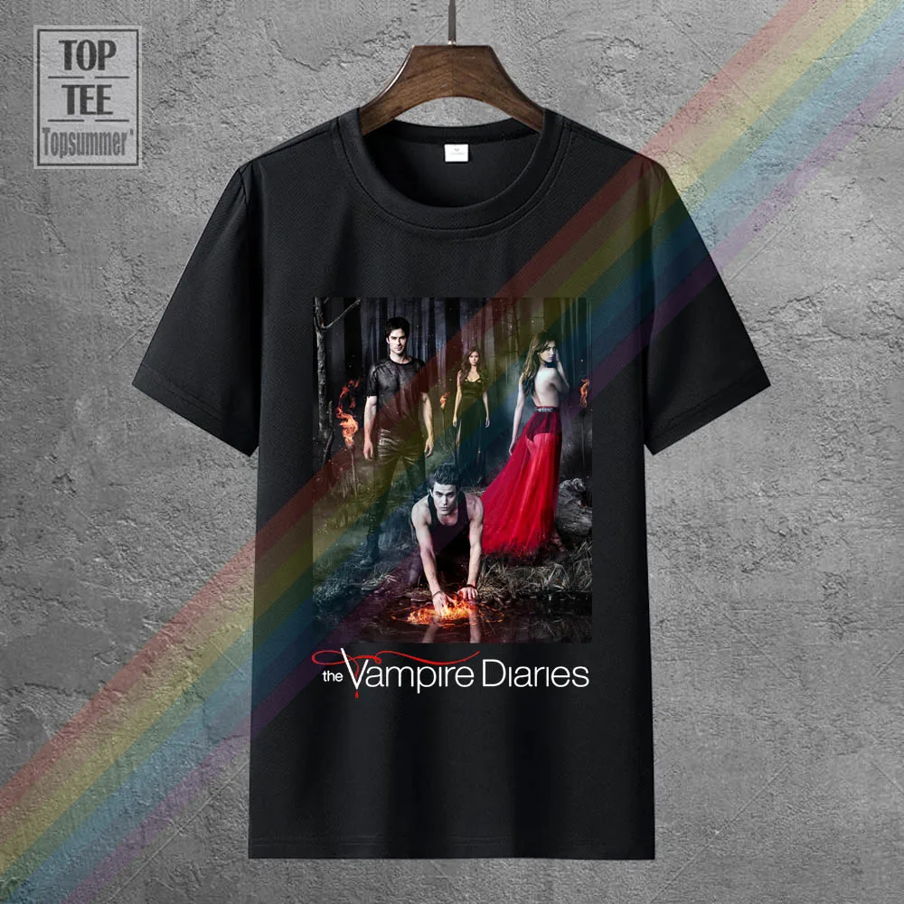 The Vampire Diaries Unisex T Shirt Damon Stefan Elena New Mens Spring Summer Dress Short Sleeve Casual