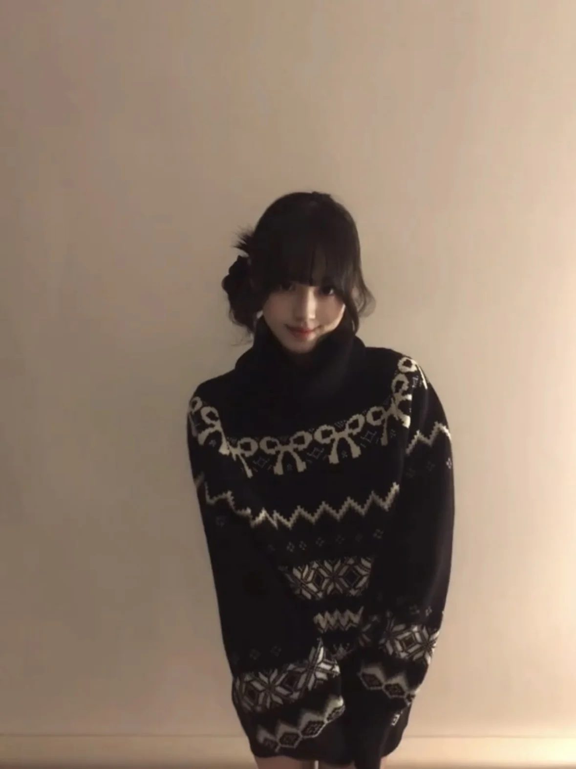 Suéter Holgado Retro Americano de Punto Fair Isle para Mujer, Conjunto de Otoño Invierno, Estilo Delgado y Moderno