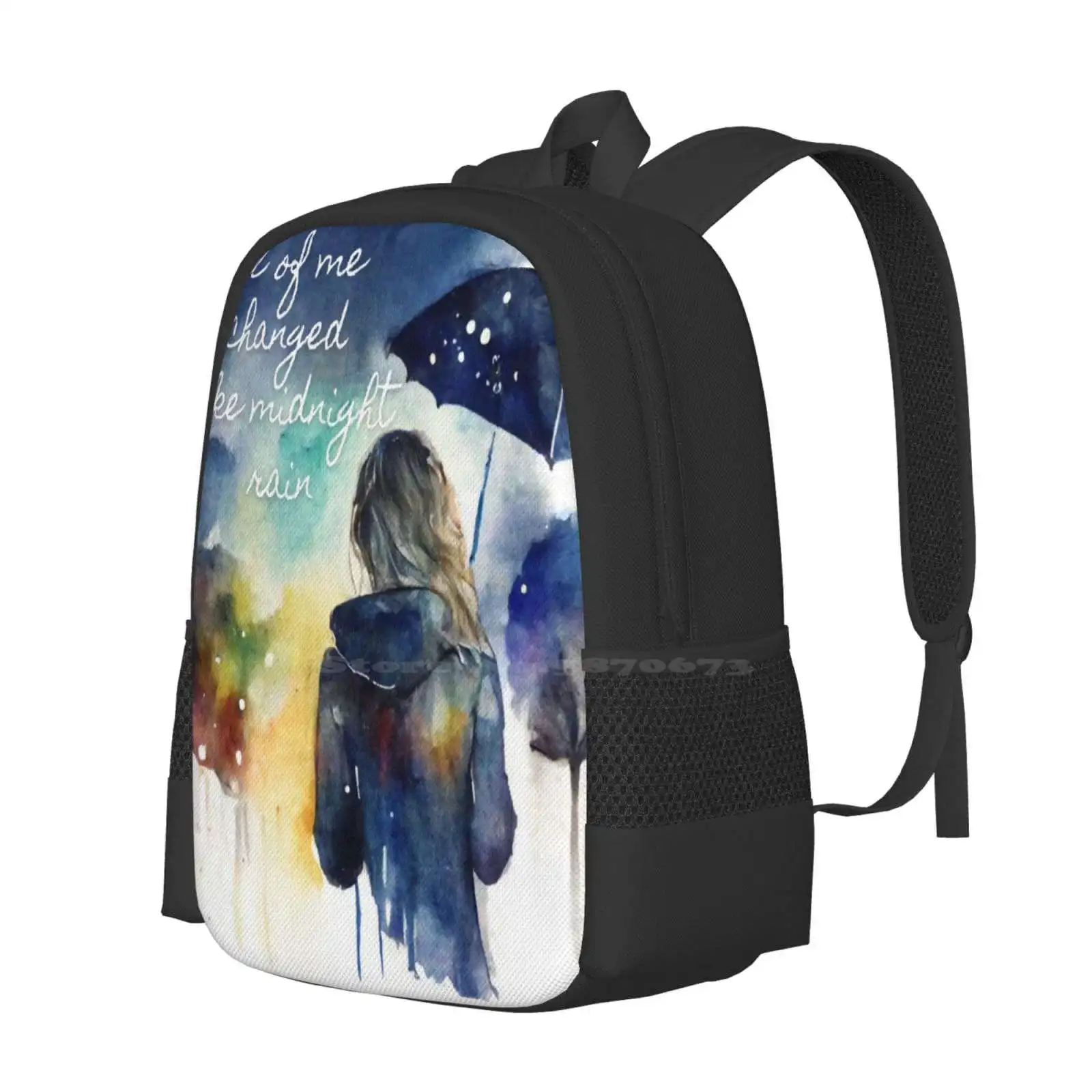 Midnight Rain Hot Sale Schoolbag Backpack Fashion Bags Midnights Watercolor Lyrics Sunshine Pain Comfortable Fame Muted Rainbow