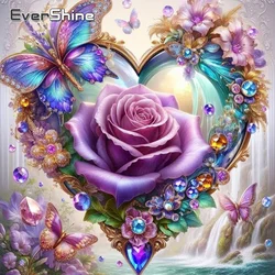 Evershine Diamond Painting Rose Flower Embroidery Love Full Square Round Mosaic Butterfly New Arrival Home Decor