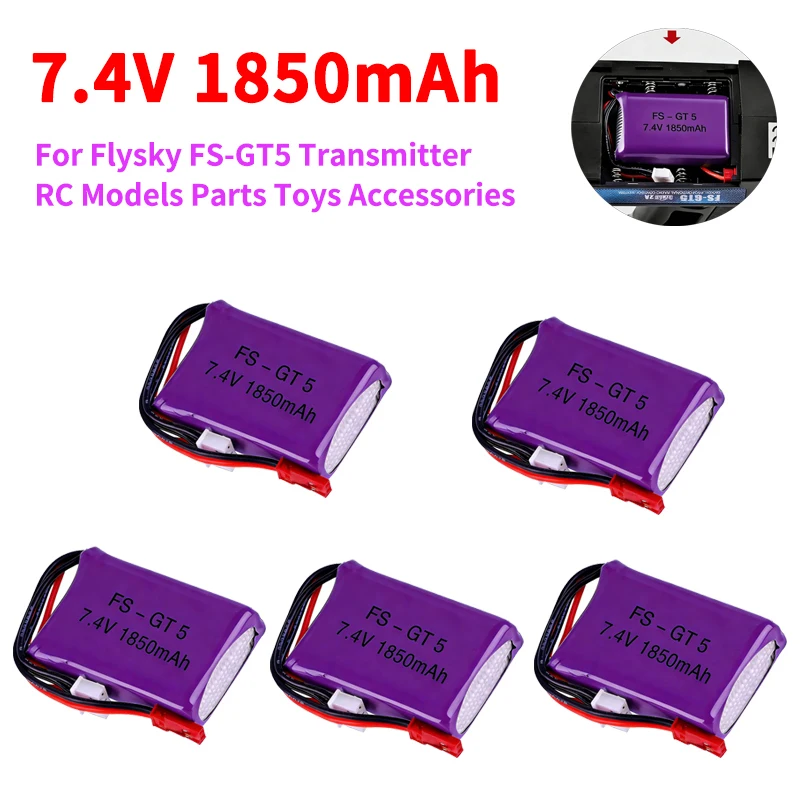 

7.4V 1850mAh Lipo Battery For Flysky FS-GT5 Transmitter RC Models Parts Helicopter For MC6C MCE7 With JST Plug 7.4V Battery