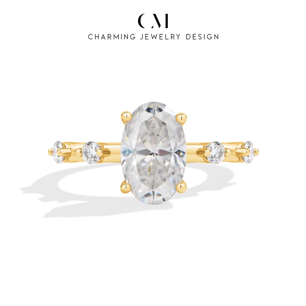 

CHARMING 2026 Stylish Sparkling Oval-cut Moissanite Ring S925 for Women party Classic Birth-Gift anniversary Wedding engagement