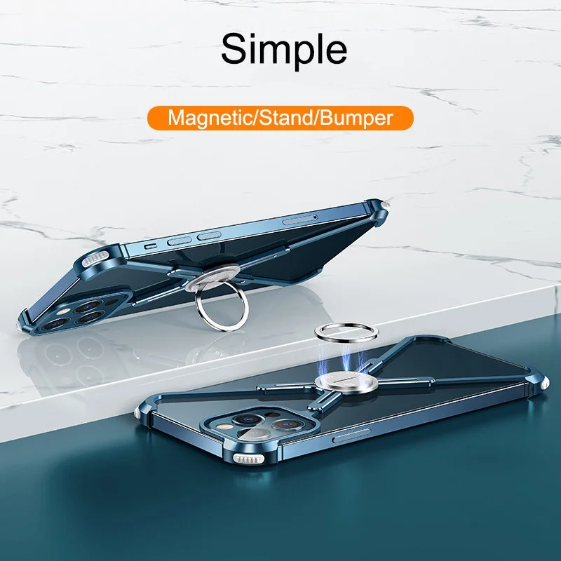 OATSBASF Aluminum Bumper Case Phone Cover For iPhone 14/14 Pro/14 Pro Max/14 Plus Utral-Thin Corner Shockproof Cover Phone Case