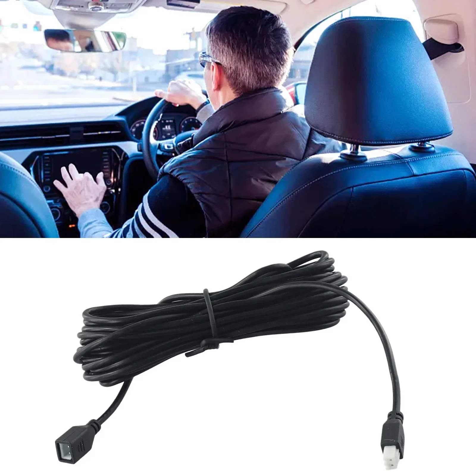 Cable Extension Cable 1pc 4 Meters Black Parking Sensor Extension Cable Plastic Brand New High Quality Product