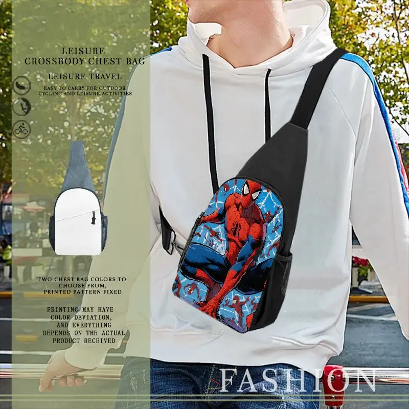 

Нагрудная сумка с принтом паутины Человека-паука, мужская сумка-слинг через плечо в стиле супергероев, легкая дорожная сумка через плечо для велоспорта