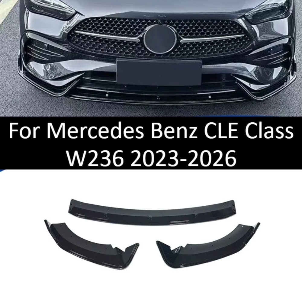 

ABS Front Lip Bumper Splitter For Mercedes Benz CLE Class W236 2023-2026 Easy Install Aerodynamic Body Kit Upgrade Black