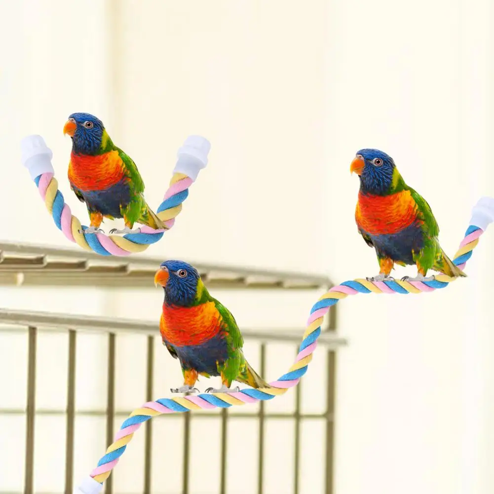 Parrot Swing Toy Exercise Training Multi-color Birds Climbing Toys U-shaped Cotton Rope Bird Training Stand Pet Cage Accessories