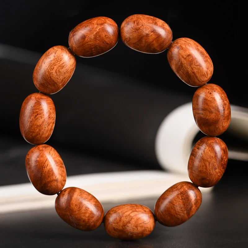 

Myanmar Huanghuali Burl Jujube Beads Bracelet Wooden Irregular Cultural Collectible Gift For Friends