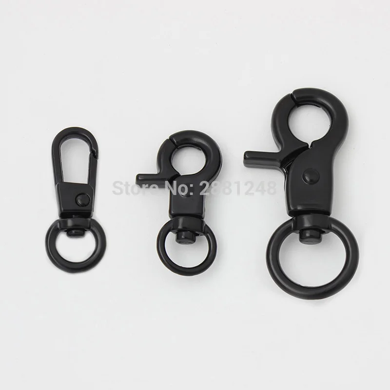 10-30-100pcs 8mm 9mm 13mm Dark gun black trigger snap hook swivel clasp lobster claws swivel hooks hardware Hardware Accessories