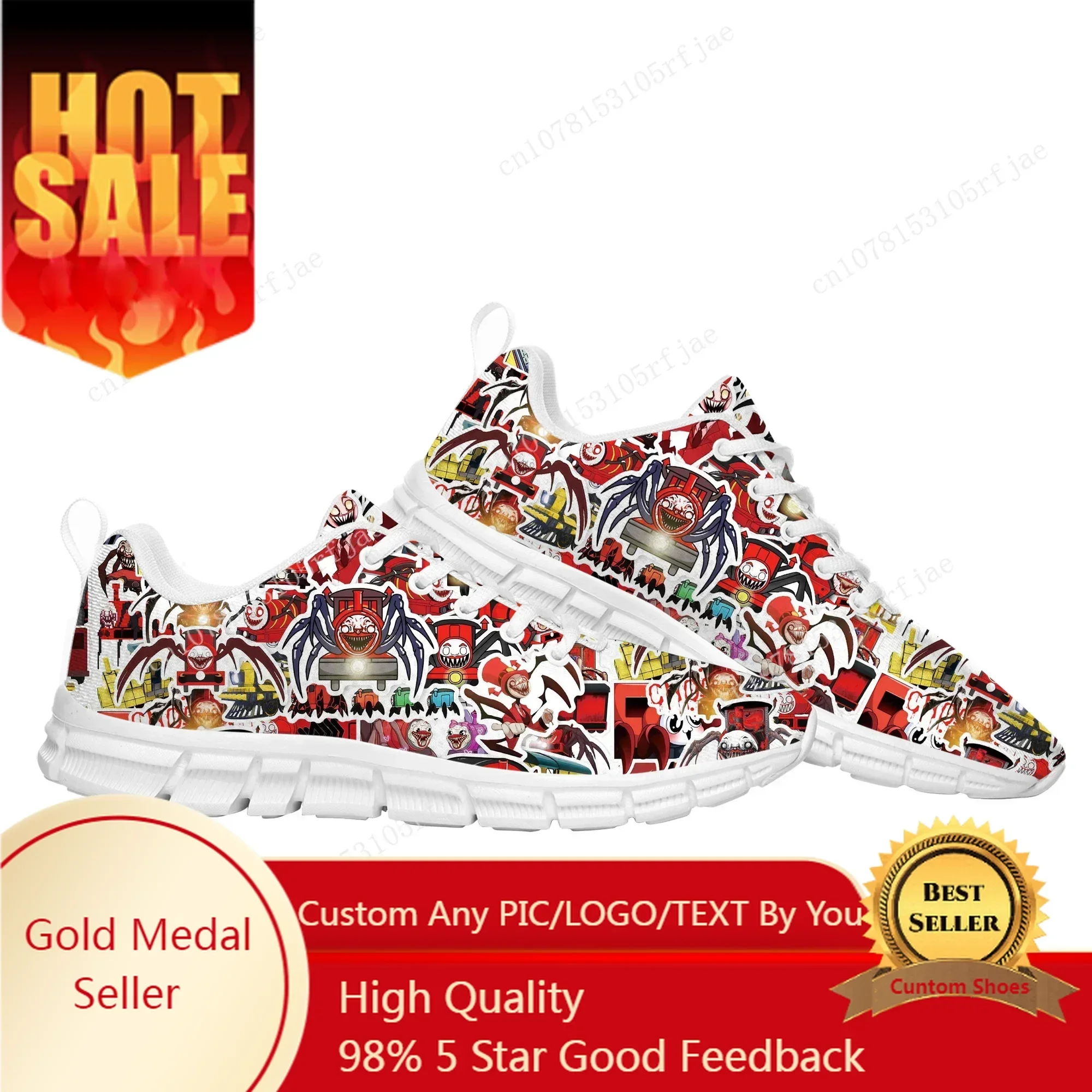 Choo Choo Charles Sports Custom Shoes Hot Cartoon Game Mens Womens  Sneaker Tailor Made Couple Built Shoes