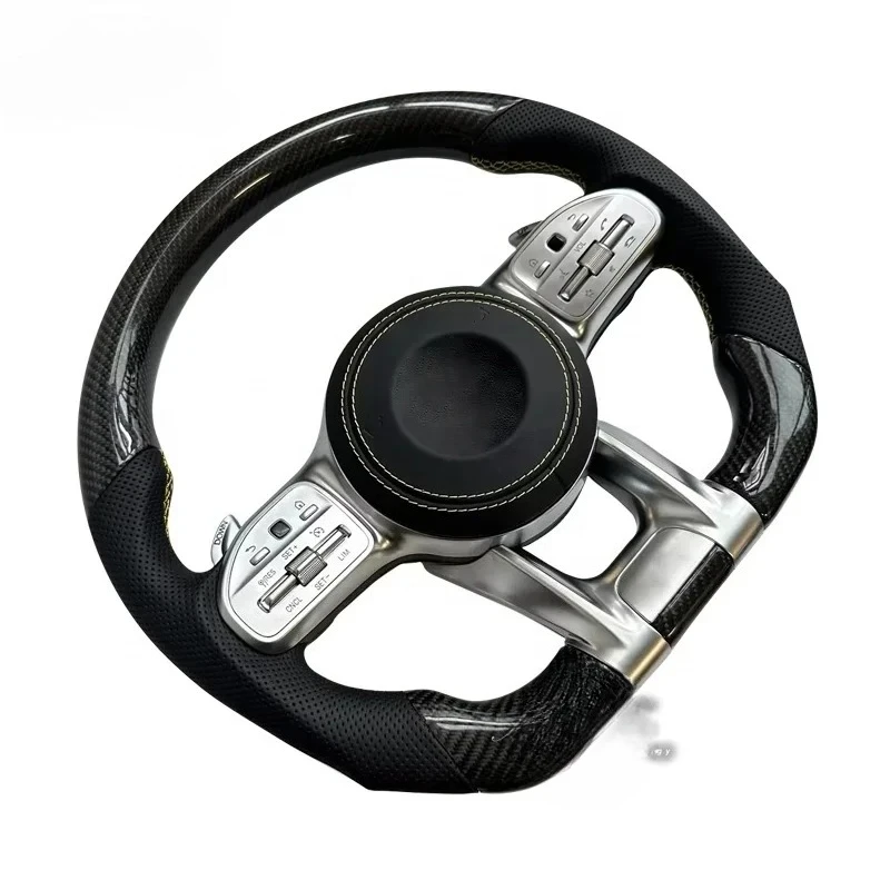 عجلة قيادة مخصصة من ألياف الكربون الرياضية الحقيقية تناسب 1 AMG G63 C43 C63 E43 E63 GLE GLC CLA CLS GLK G550 C200 S63