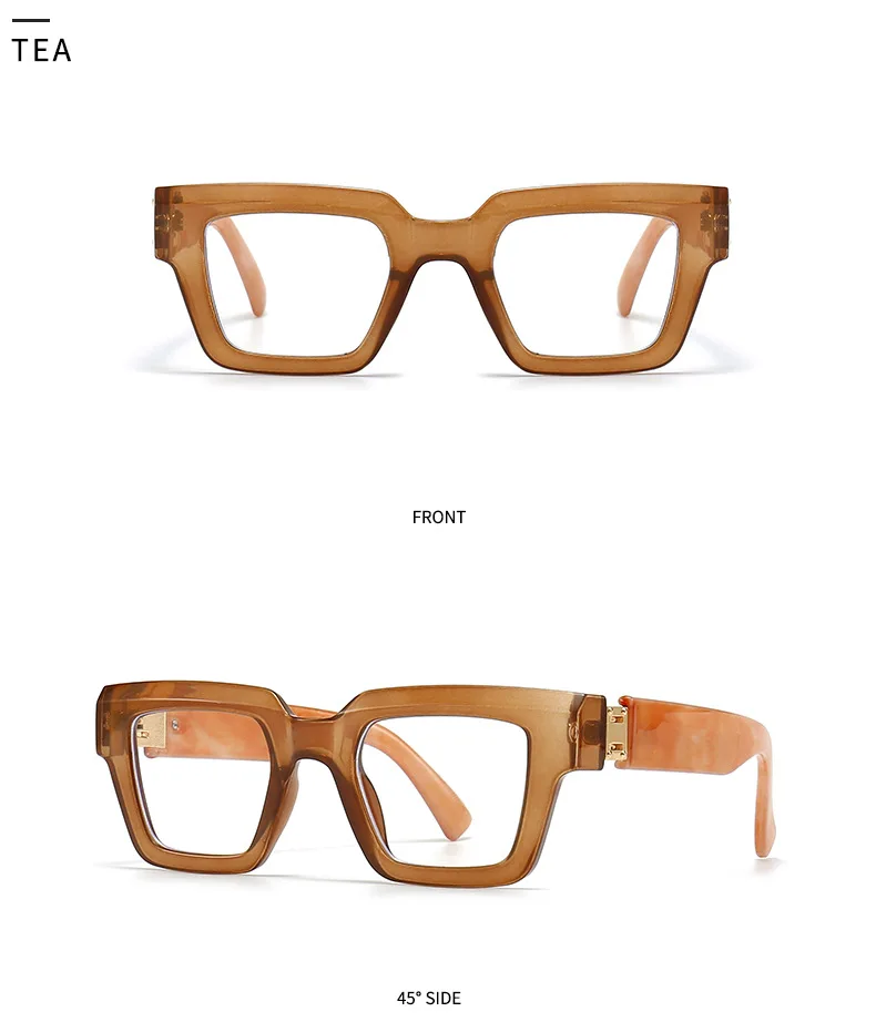 Marke Design Retro Lesebrille für Mann und Frauen Mode Luxus Beine Große Größe Quadratische Presbyopie Brillen Dioptrien 0 bis + 6,0 – Detail 15