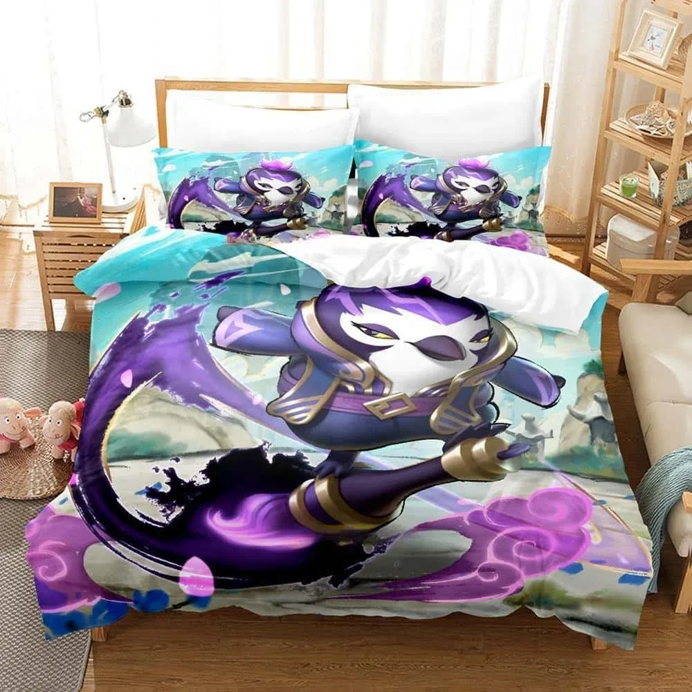 

New Game Teamfight Tactics Bedding Set Duvet Cover Comforter Bed Set Quilt Cover Pillowcase King Queen Twin Size Boys Girl Adult