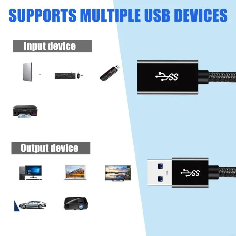 H37F USB Extension Cord Male to Female Connection Cord for Rapid Data Transfer