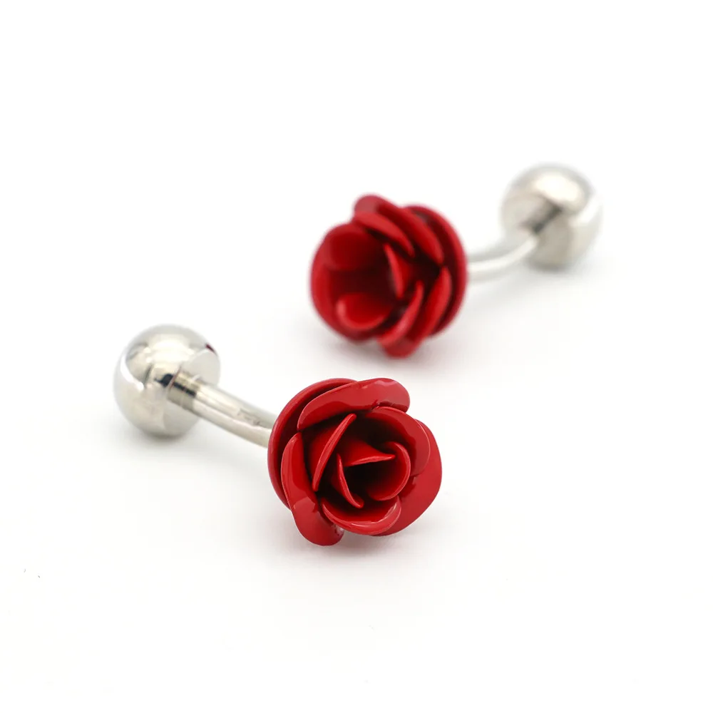 Personality Blue Rose French Shirt Cufflinks Metal Romantic Men Women Fashion Trend Accessories