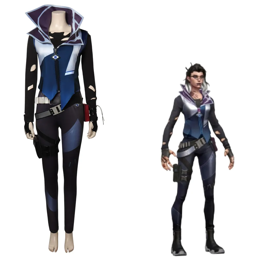 

Valorant Fade Cosplay Costume Outfits Halloween Carnival Suit