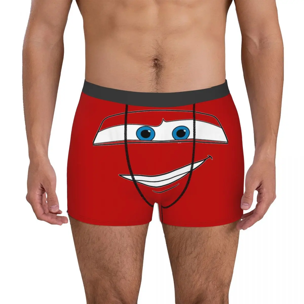 Men Lightning McQueen Croc Pixar Cars Long Underwear Humor Boxer Briefs Shorts Panties Male Mid Waist Underpants