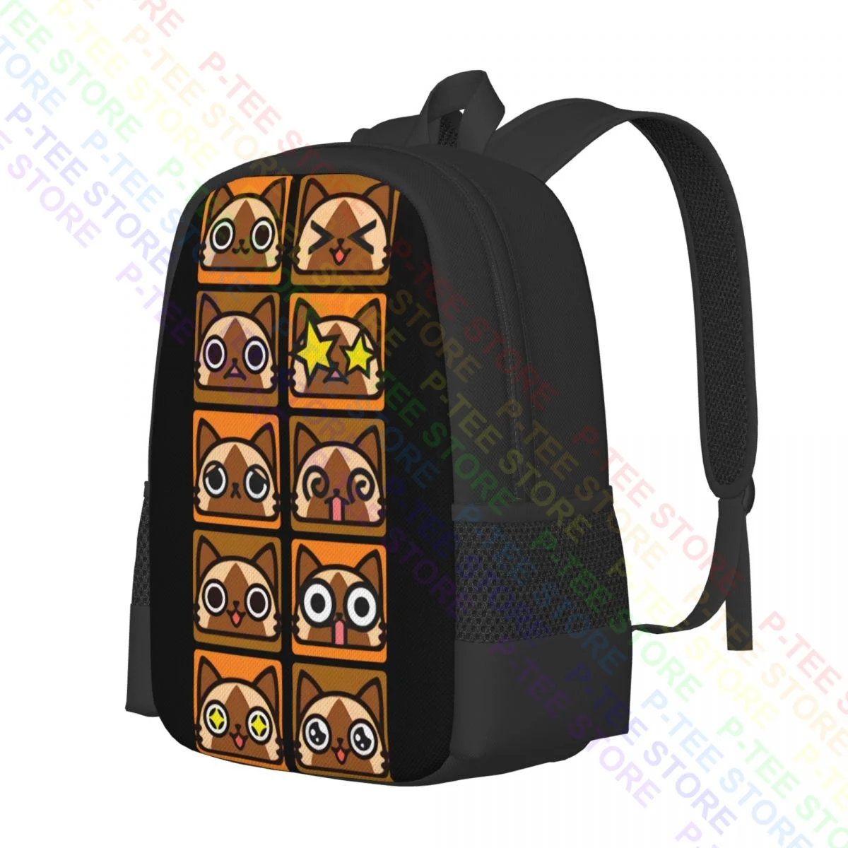 Monster Hunter Airou FacesBackpack Large Capacity Bookbag Riding Backpack