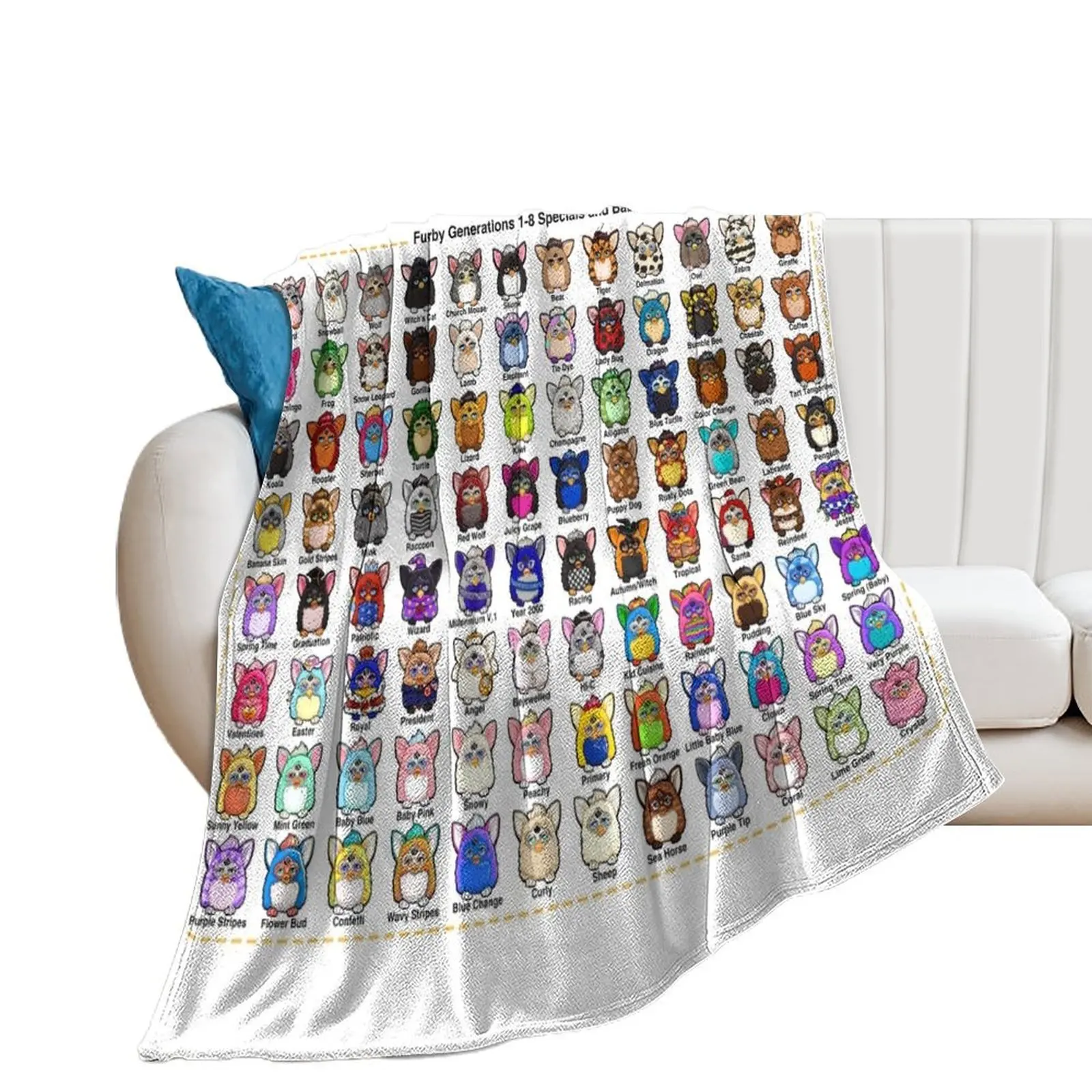 Furby Collection Throw Blanket Blankets For Bed Warm Decorative Sofa manga Blankets