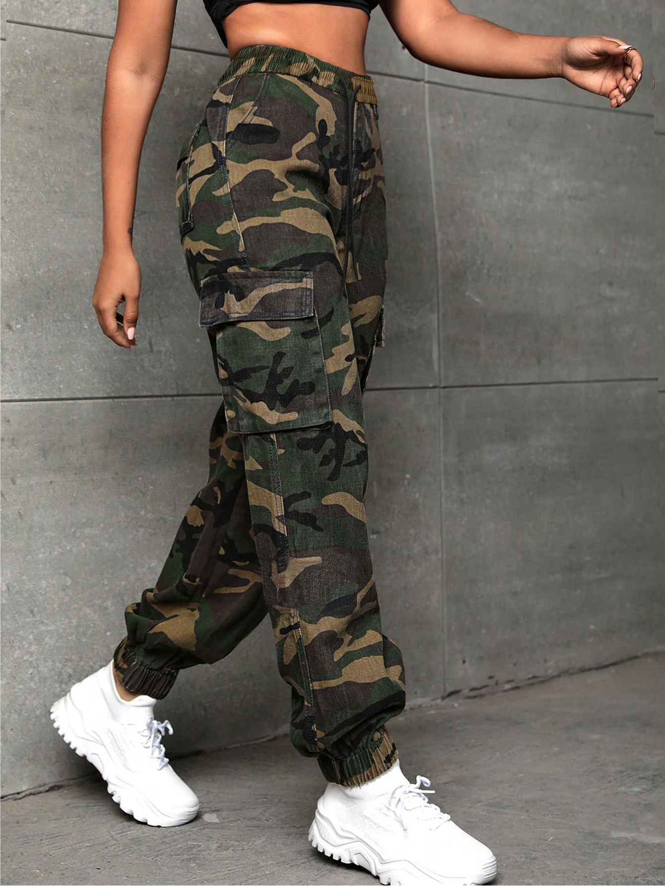 Casual Camouflage Work Pants Women's High Street Multi-Pocket Straight Leg Trousers Spring Summer New American Style