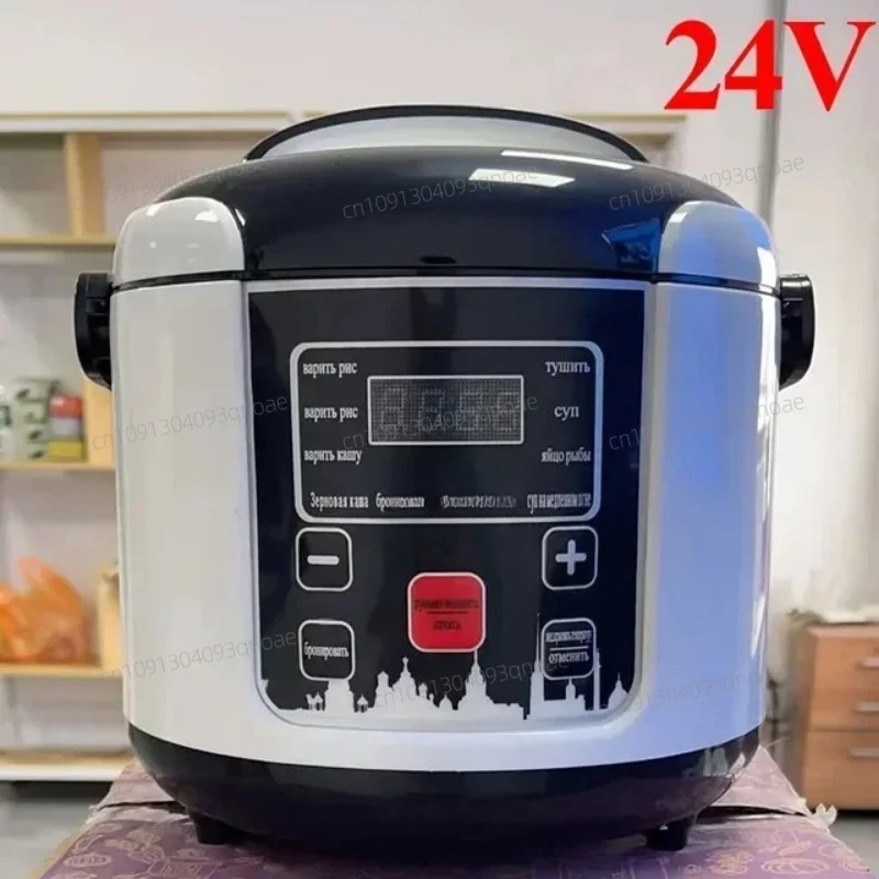 

12V 24V Portable Electric Rice Cooker 2L Timing Reservation Food Heating Cooking Steamer Soup Stew Pot Steamer Cooker