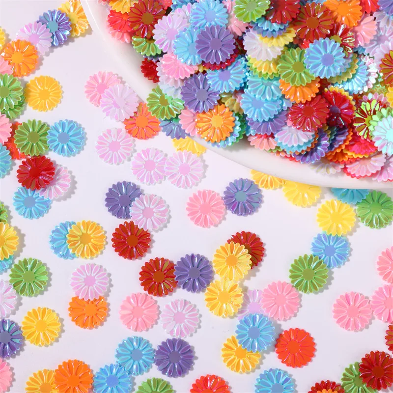 500g/saco Lantejoulas Coloridas em Formato de Margarida de 9mm para Slime, Decoração de Unhas e Capas de Celular, Acessórios Versáteis para Artesanato DIY