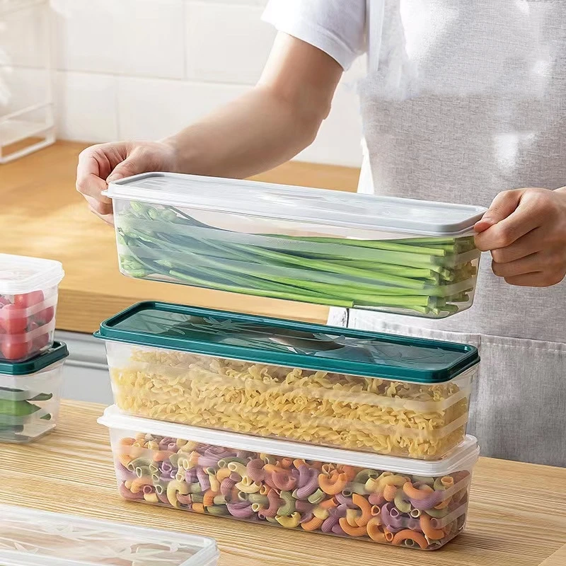 1PCS Portable Noodle Spaghetti Container 4colors With CoverKitchen Cereal Preservation Storage Box Transparent Household