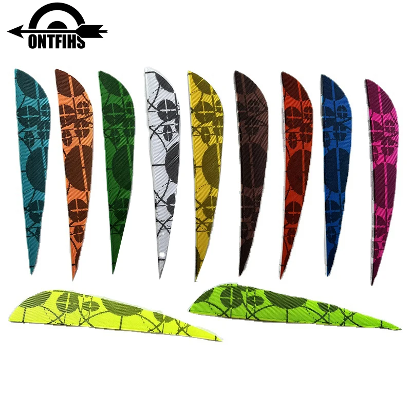 24 Pcs 4Inch Water Drop Parabolic Archery Fletches Feathers Hunting Turkeyr Arrow Feather Fletchings