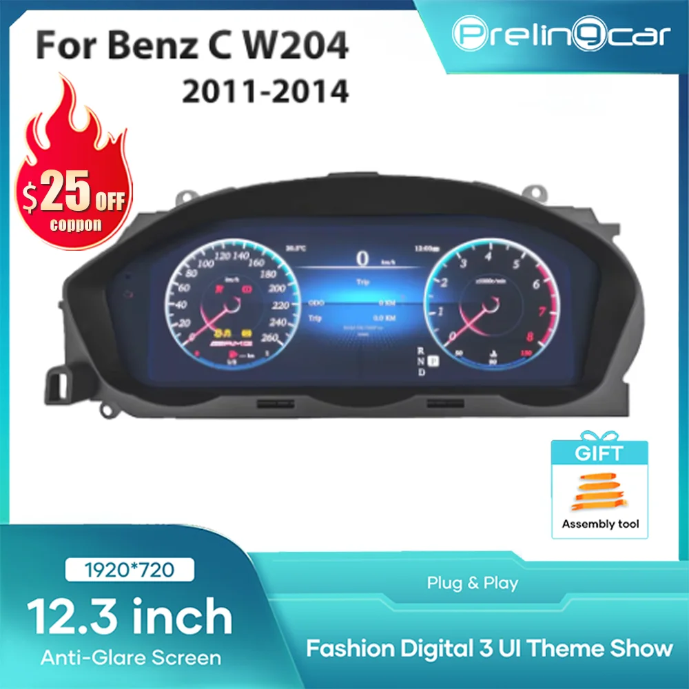 rustisch im Dashboard: Warum der 12,3-Zoll-LCD-Tacho für Mercedes C W204 2011–2014 der perfekte Upgrade-Partner ist
